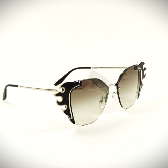 PRADA SPR 59V 428-5O0 Black Flame Frame Grey Lenses 64-16-140 Sunglasses - Picture 4 of 8